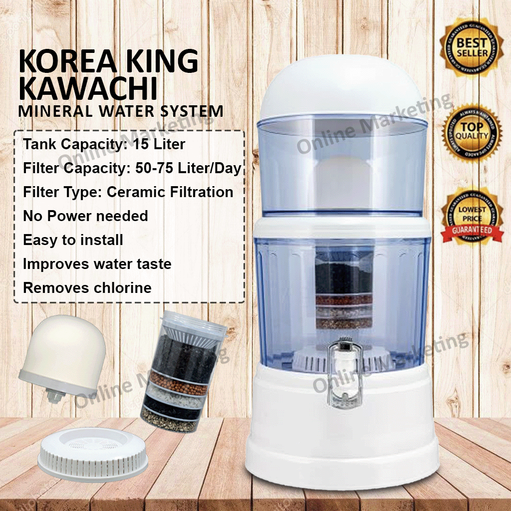 KOREA KING 15L Mineral Pot 7 Stages Water Filtration System Water Purifier Dispenser - 15 Liters