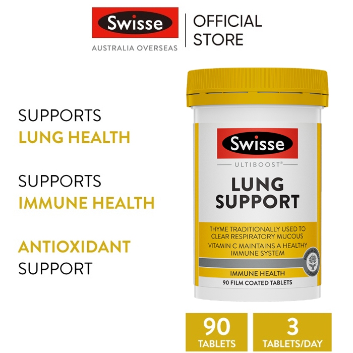 Swisse Ultiboost Lung Health Support 90 Tablets (EXP:09 2026)