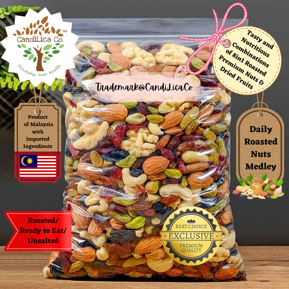 CandiLica Co. Daily Roasted Nuts Medley - 500gm - Product of Malaysia with Imported Ingredients