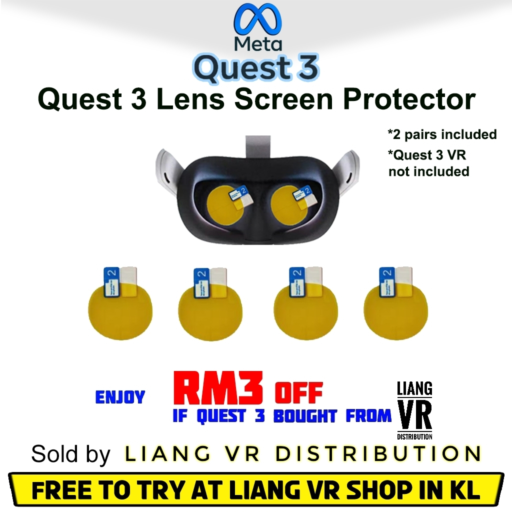 Meta Quest 3 VR Lens Screen Protector, 4 pieces (Protect Quest 3 VR Lens from Scratches)