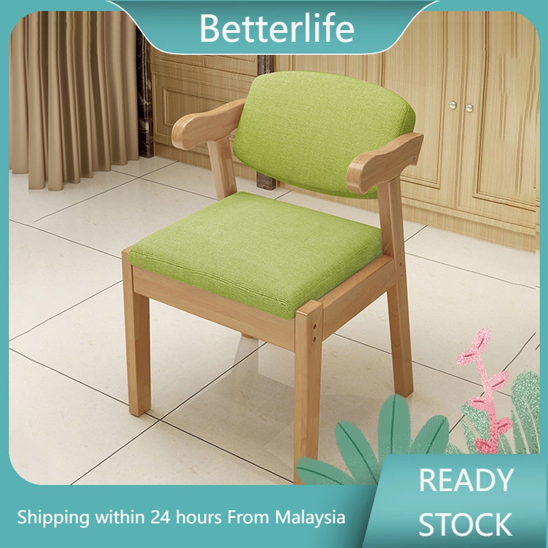 IN STOCKSolid Wood Chair Study chair Dining Chair Z-Shape Design Armchair Computer Chair Living Room Chair