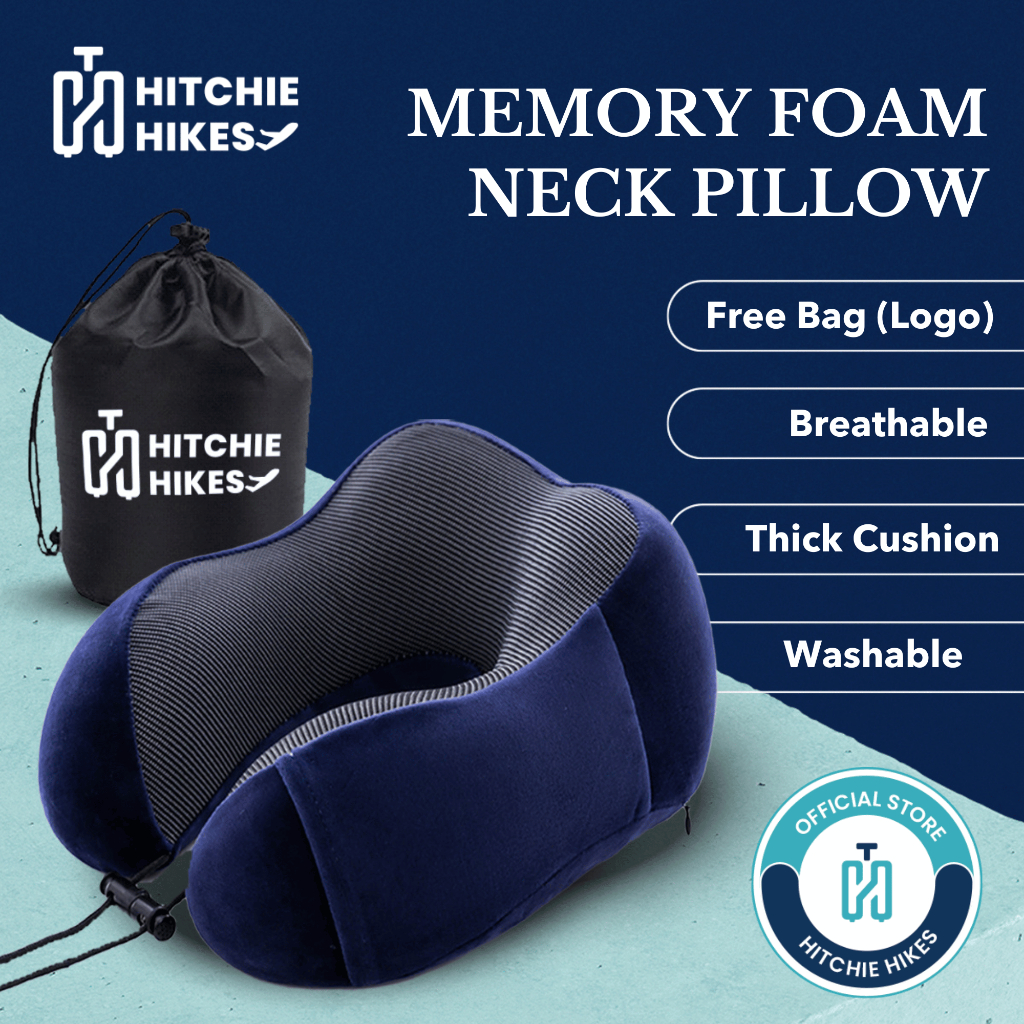 HH Memory Foam Headrest Pillow U Car Neck Travel Pillow Head Rest Neck Support Bantal Leher Kereta Bantal Travel U Shape