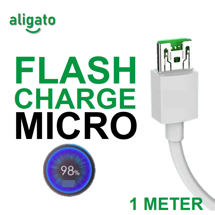 [Super Flash Charging] Aligato 6A 65W Type Super Fast & Fast Charging MicroUSB Charging & Sync Data Cable F9 F11 PRO R15