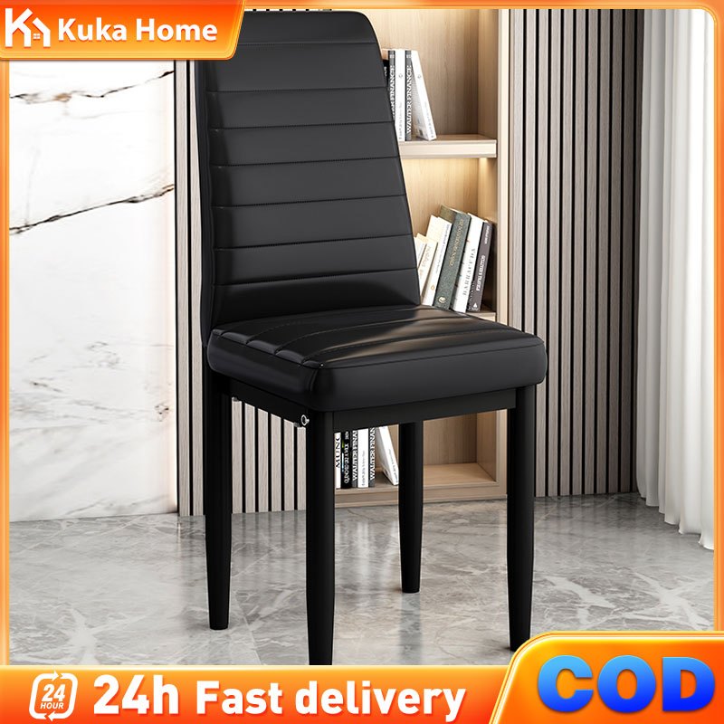 Backchair Modern Luxury Dining Chair Kerusi Durable High-quality Waterproof Metal Leg Cafe Hotel Leisure Kulit Chair 椅子