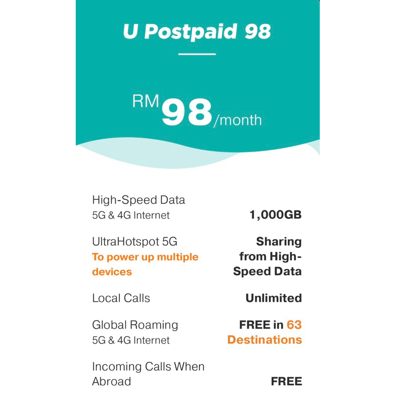 UMOBILE POSTPAID 98 (1000GB) 4G/5G