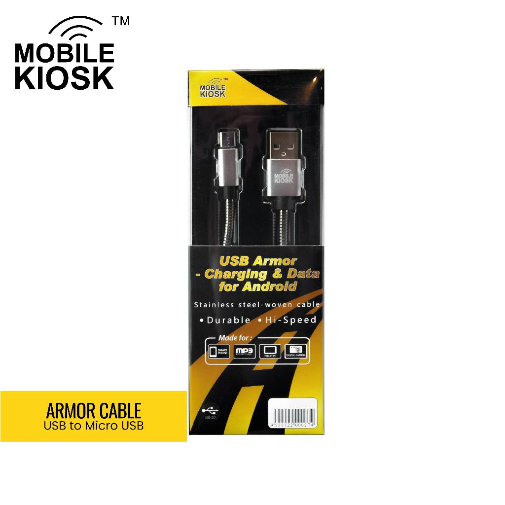 MOBILE KIOSK Armor Cable (USB TO MICRO USB) for Tech-Savvy Users, Business Professionals, Gadget Enthusiasts - 1 Pax