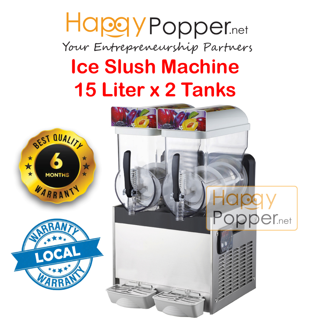 Commercial Snow melting smoothie Ice Slush Machine Maker Cool Juice Dispenser Double 15 Liter x 2 Tanks milk tea shop