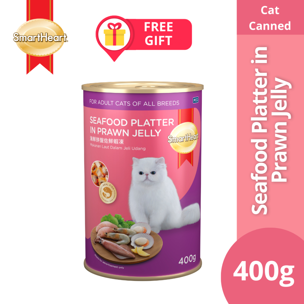 SmartHeart Cat Canned - Seafood Platter in Prawn Jelly (400g)