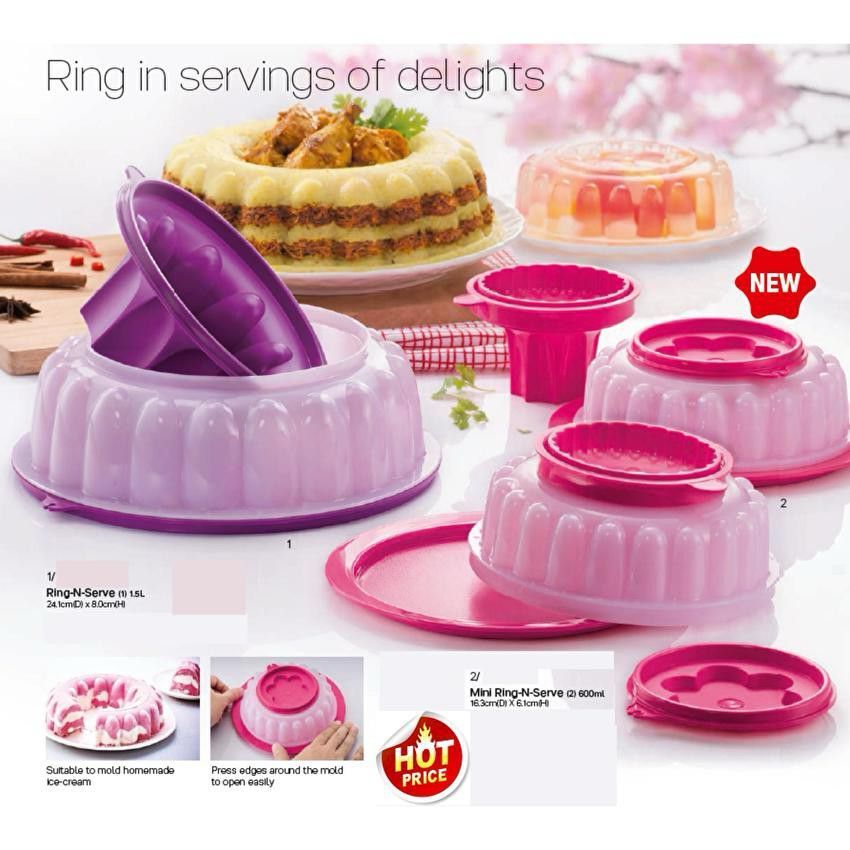 74187 Jell Party Tupperware 3.0L/Jelly & Puding Maker/Tupperware Ring N Serve/Acuan Puding-Ready Stock