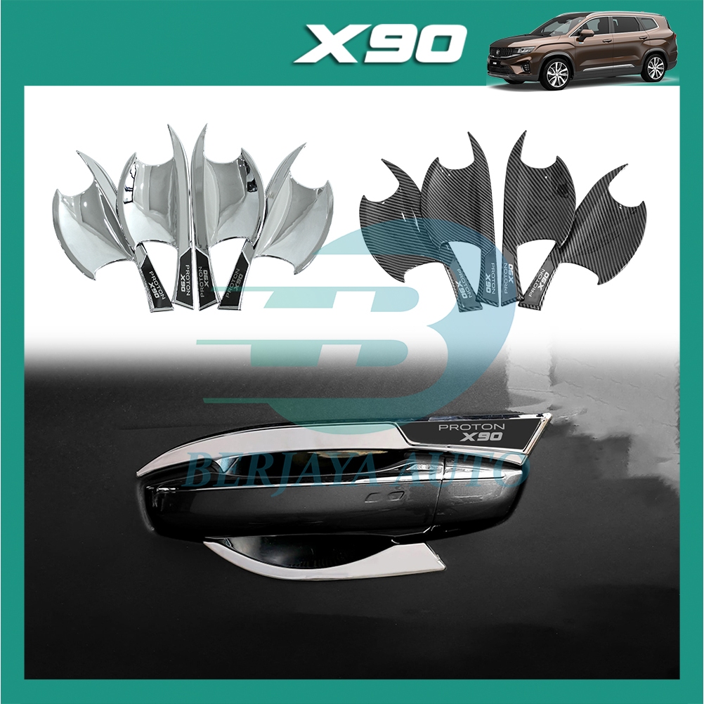 Proton X90 Outer Handle Carbon Black Handle Bowl Cover Protector Trim Fit For X90 (2023-2025) Berjaya Auto Accesories