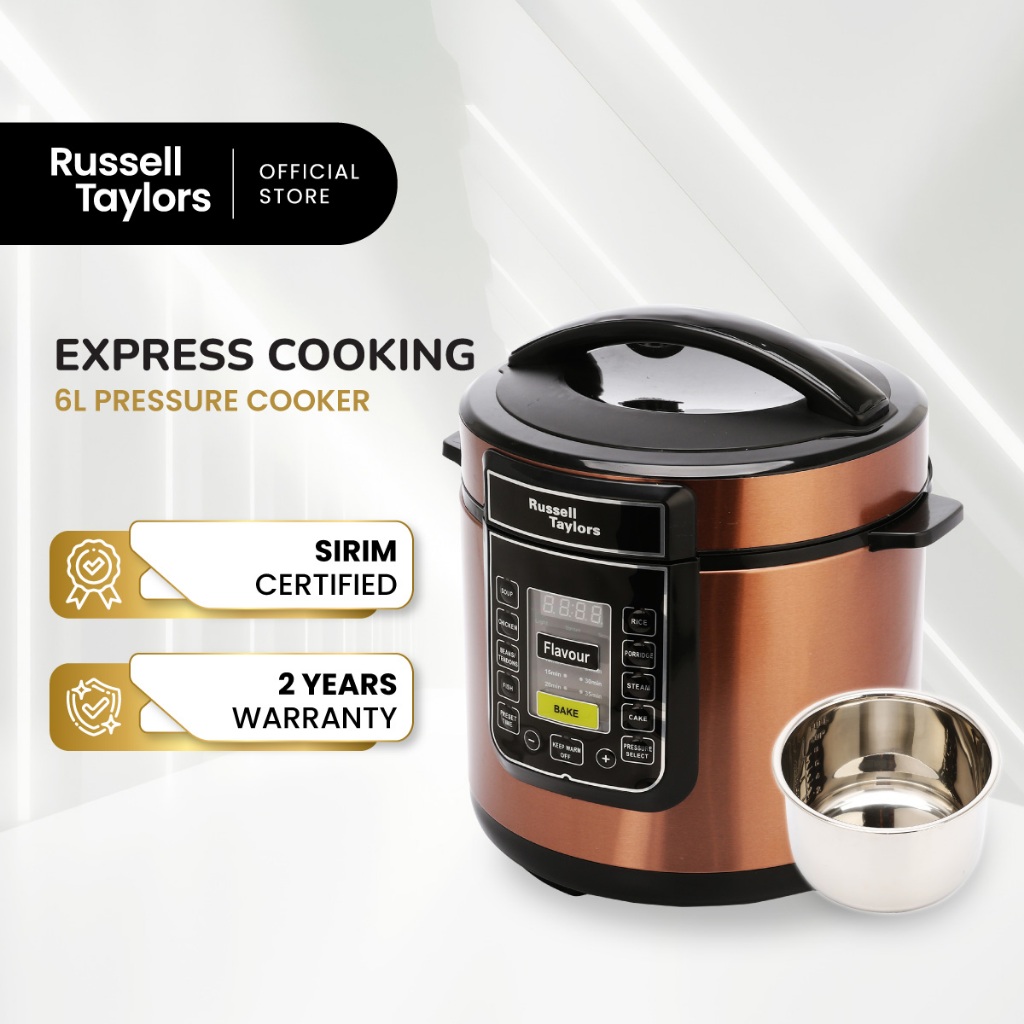 Russell Taylors Pressure Cooker Stainless Steel Pot PC-60 Rice Cooker (6L)