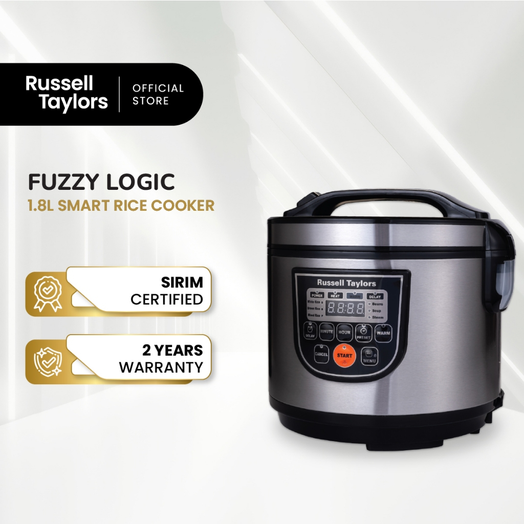 Russell Taylors Fuzzy Logic Smart Rice Cooker Steam Rack Included (1.8L) ERC-30