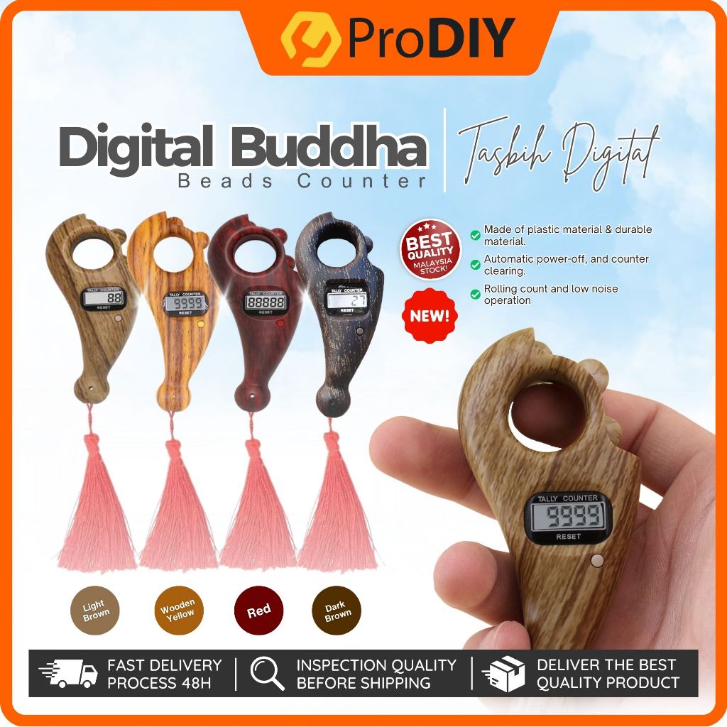 LCD Digital Electronic Beads Counter Islamic Tasbih Zikir Digital Buddha Beads with Compass Kiblat 佛珠