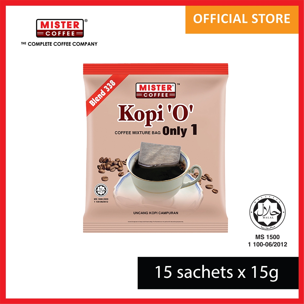 [Mister Coffee] Traditional Coffee Kopi 'O Only 1 Blend 338 in Coffee Bag (15g x 15's) - No Additional Sugar