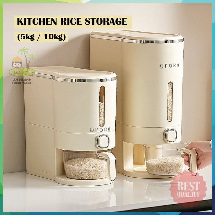 【HOMEWARE】 Kitchen Rice Dispenser Storage Automatic With Rinsing Cup Insect-proof Container Organizer Bekas Beras 米桶