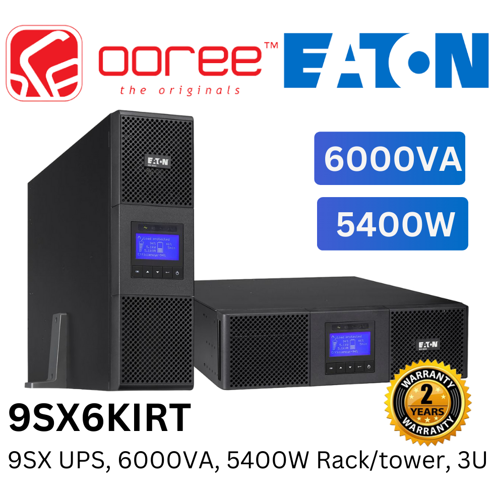 EATON 9SX6KIRT 9SX UPS, 6000VA, 5400W, RACK/TOWER 3U *UNINTERRUPTIBLE POWER SUPPLY* (UPS)