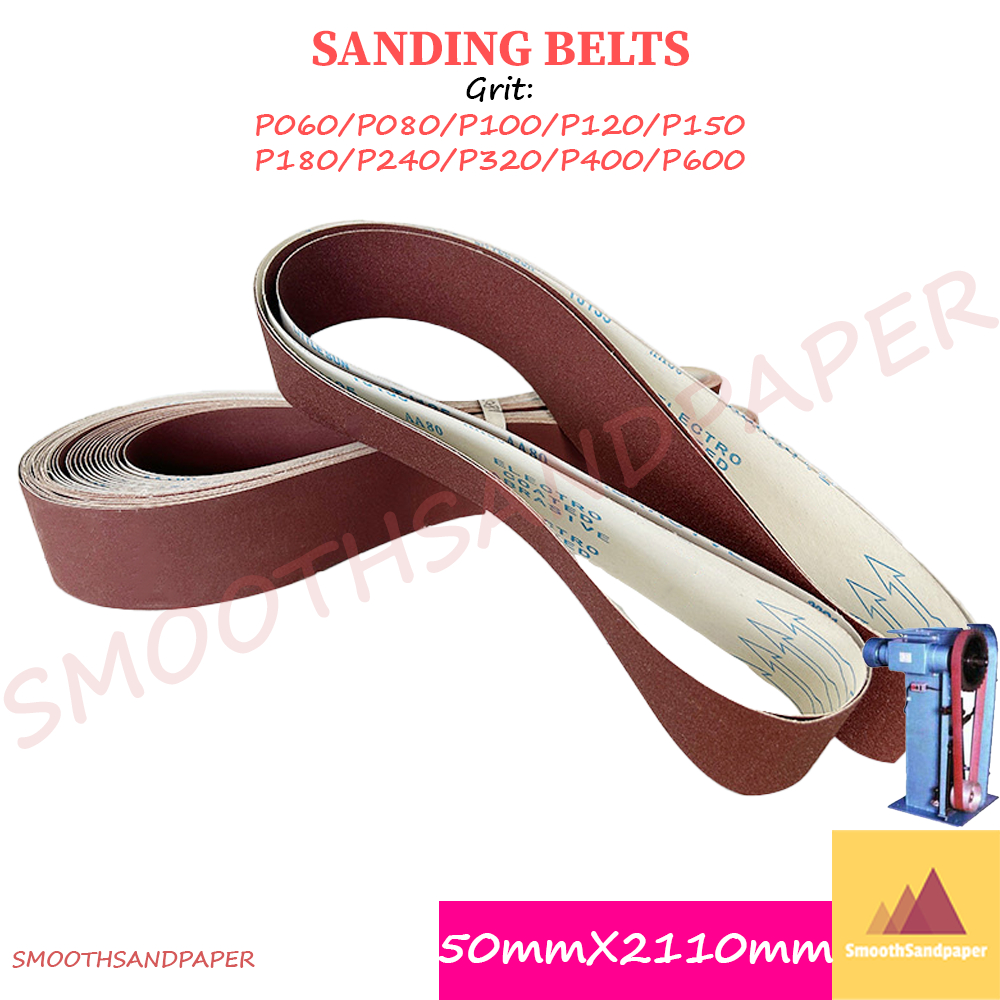 Sanding Belts 50mm X 2110mm (2"X83") Aluminium Oxide Kertas Pasir 立式砂带机50*2110mm砂金属不锈钢五金软体沙布白色涂层防堵塞磨铝 image 3