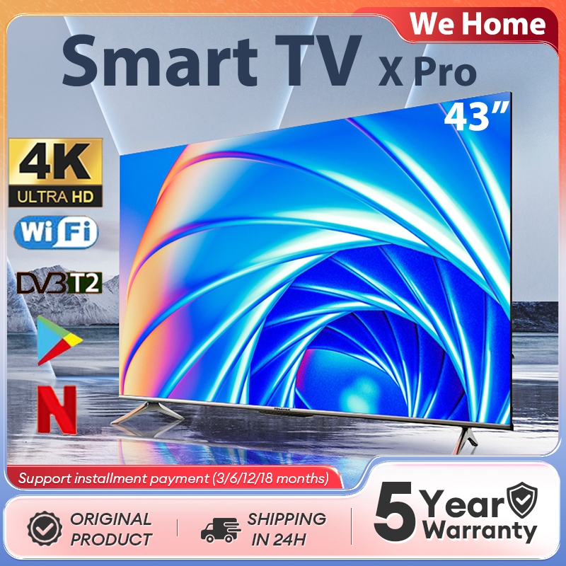 Smart TV 43 inch X Pro TV 4K LED TV 43 inch UHD With Netflix/YouTube/Google Support PS4/PS5 5 Year Warranty