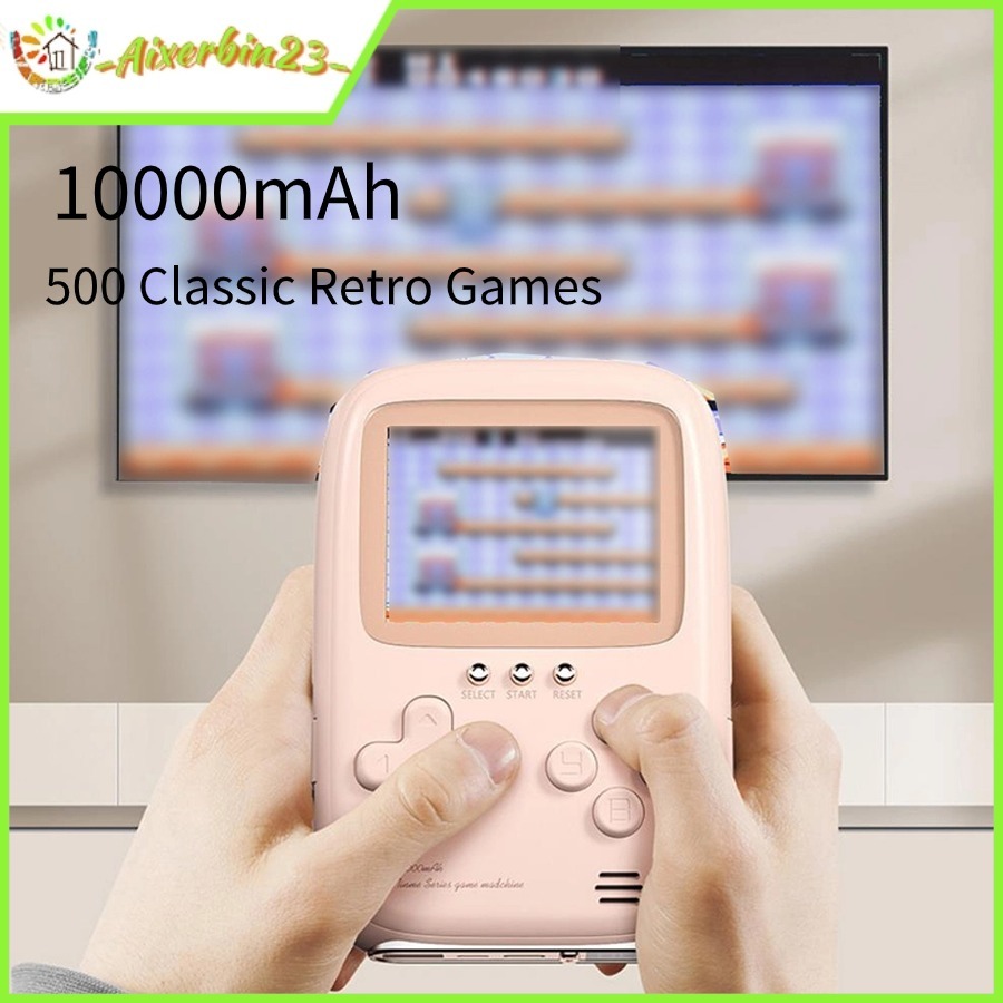 2 In 1 Retro Handheld Game Console Power Bank With 500 Classical Games Portable Handheld Game Console Rechargeable Batte