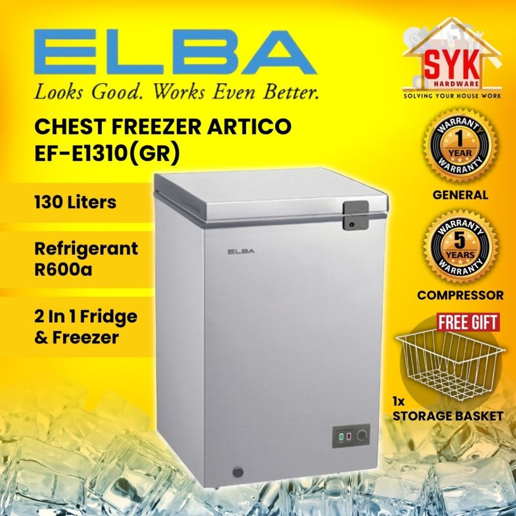 SYK Elba Artico EF-E1310 Faber Freddo 115 Midea MD-RC151FZB01 Chest Freezer Deep Freezer Peti Sejuk Kecil Beku Freezers