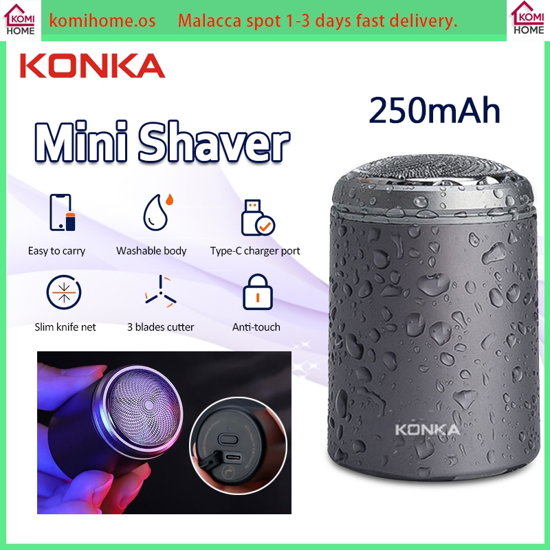 【Konka】Electric Shaver Mini Shaver Portable Beard Trimmer for Men Rechargeable Shaver Anti-clamp Razor pencukur 康佳 电动剃须刀