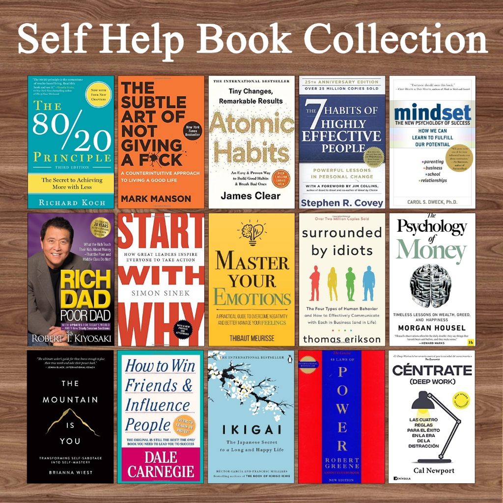 Self help book collection/psychology books/Atomic Habits/Rich Dad Poor Dad/The Psychology of Money