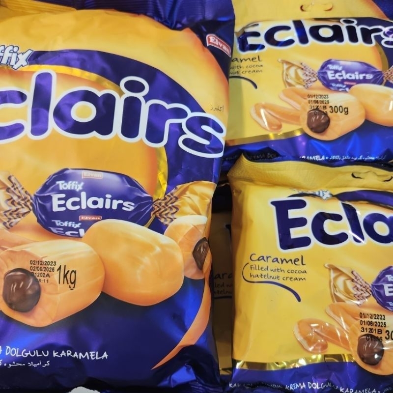 Coklat Eclairs Toffix Caramel Filled with Cocoa Hazelnut Cream 1kg 260pcs