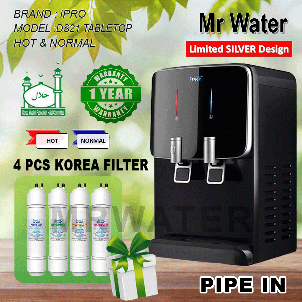 Mild Alkaline Desktop Water Dispenser Hot & Cold M5 / Hot & Normal M2 With 4 Korea Water Filter