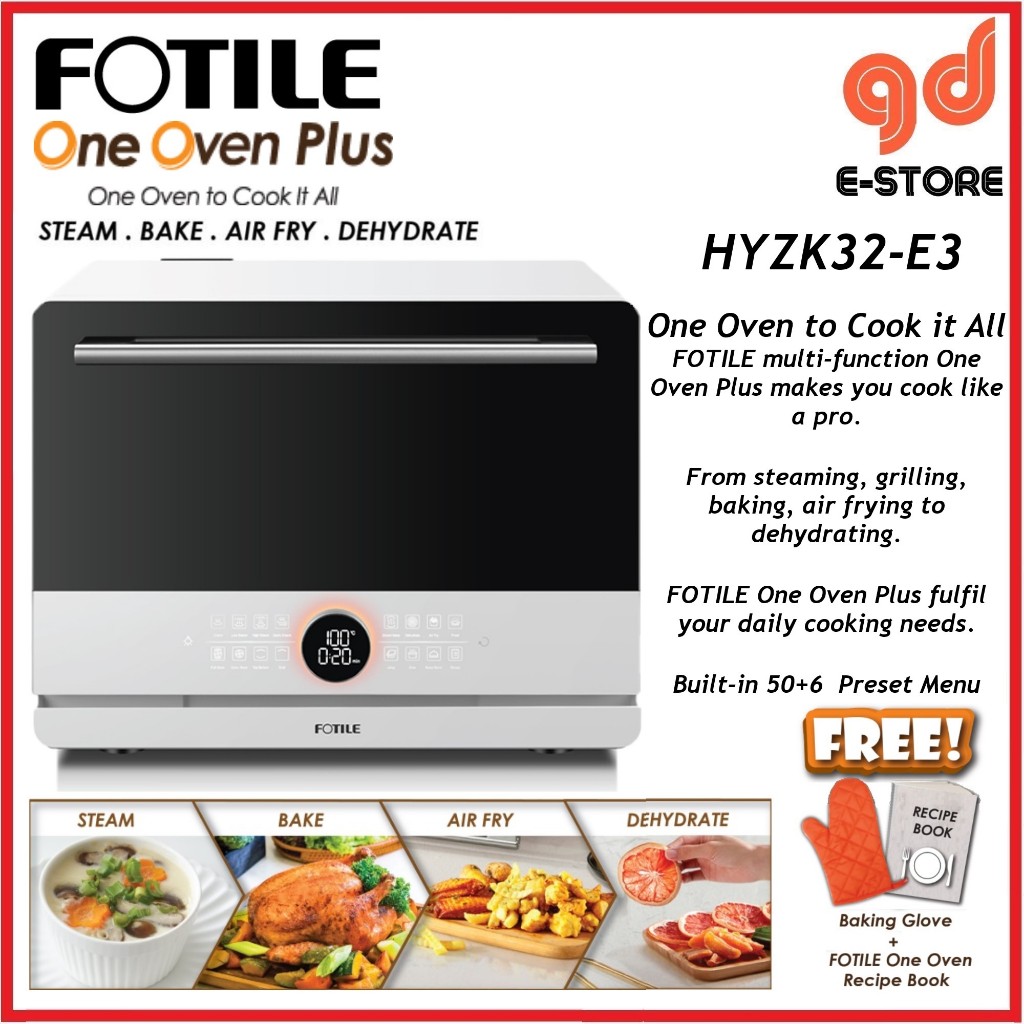 FOTILE One Oven PLUS HYZK32-E3 32L Combi Portable Oven (Steam, Bake, Air Fry, Dehydrate) HYZK32