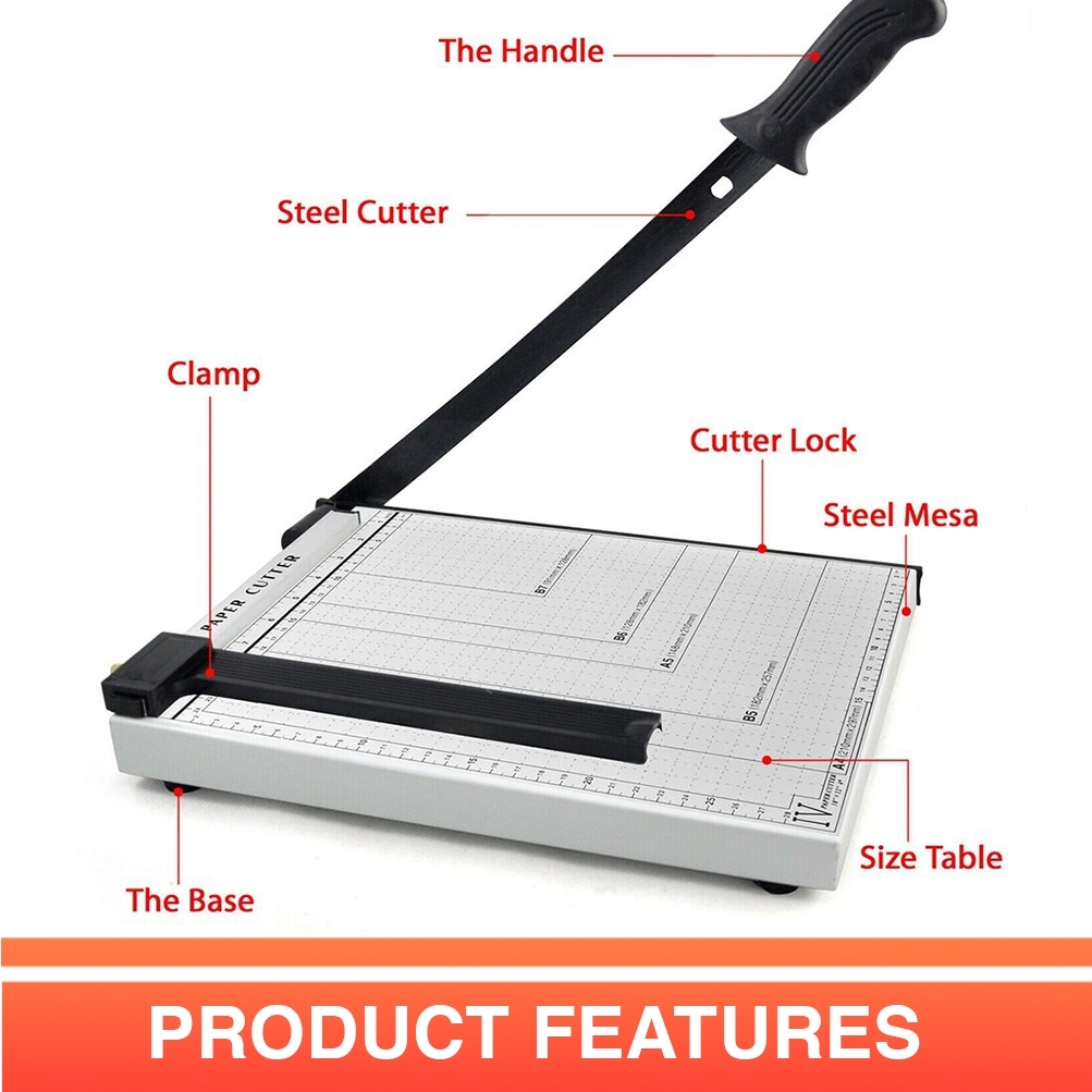 QUAFF Metal Base Paper Cutter Metal Base A4 | A3 | B4 | A5 Size Duty Guillotine Manual Trimmer