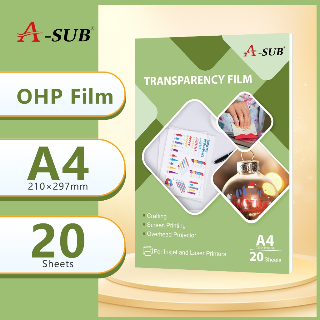 [OHP] A-SUB OHP Transparency Film Inkjet printing film A4 project film 20Sheets