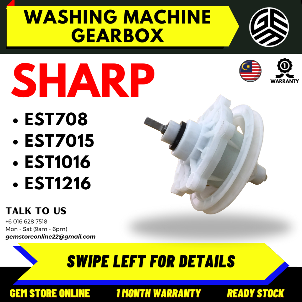 EST708 / EST7015 / EST1016 / EST1216 / EST1416 SHARP Washing Machine Semi Auto Gearbox / Gearbox Mesin Basuh Semi Auto