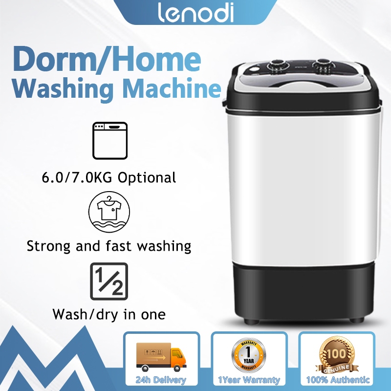 LENODI — Washing Machine Mute  Save Energy  Automatic  Small Washing Machine 7KG/6KG Home mesin basuh洗衣機