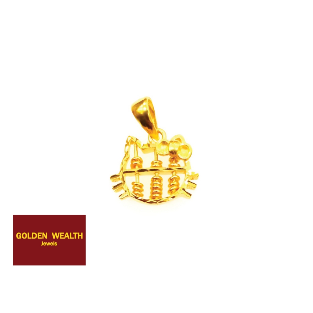 👍916 Gold cat  Abacus Charm Loket Emas 916