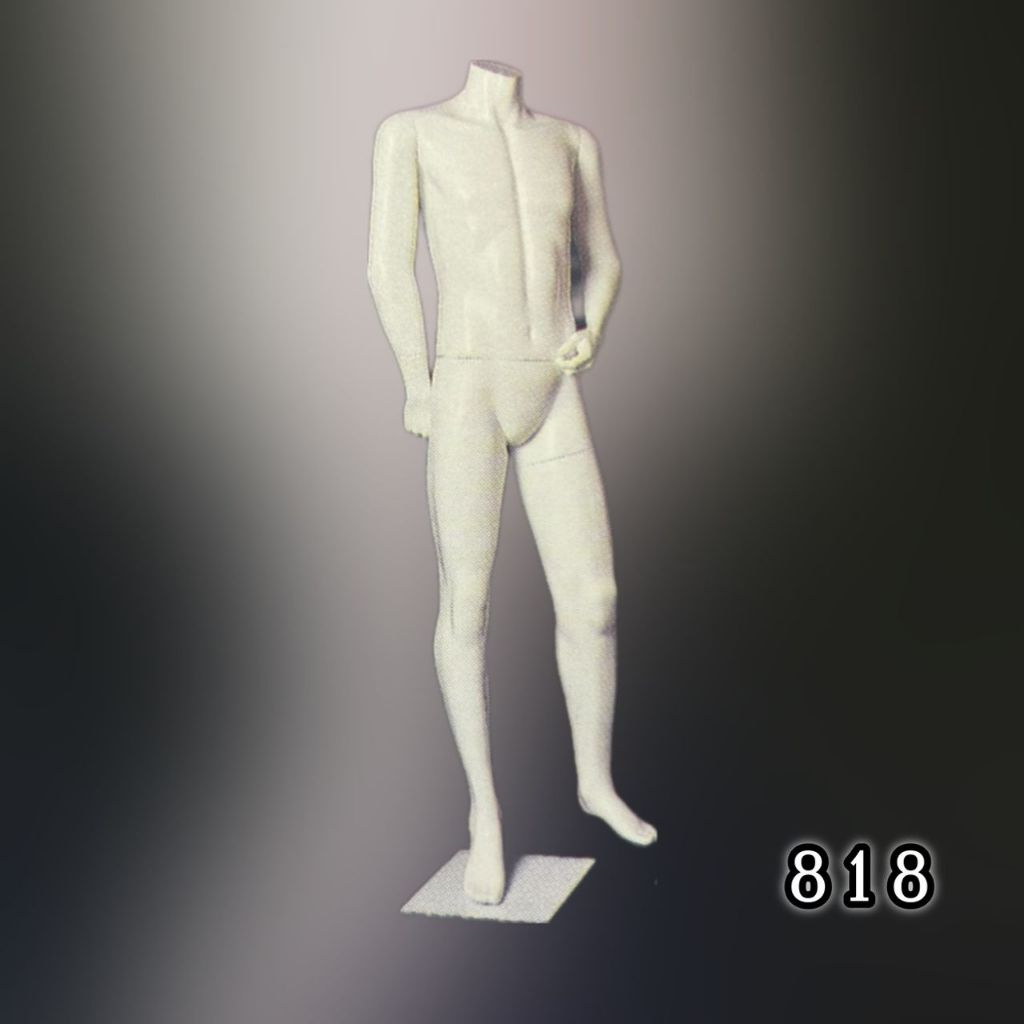 [Promotion] Male Man Full Body High Quality Fashion Fiberglass Headless Mannequin White 818