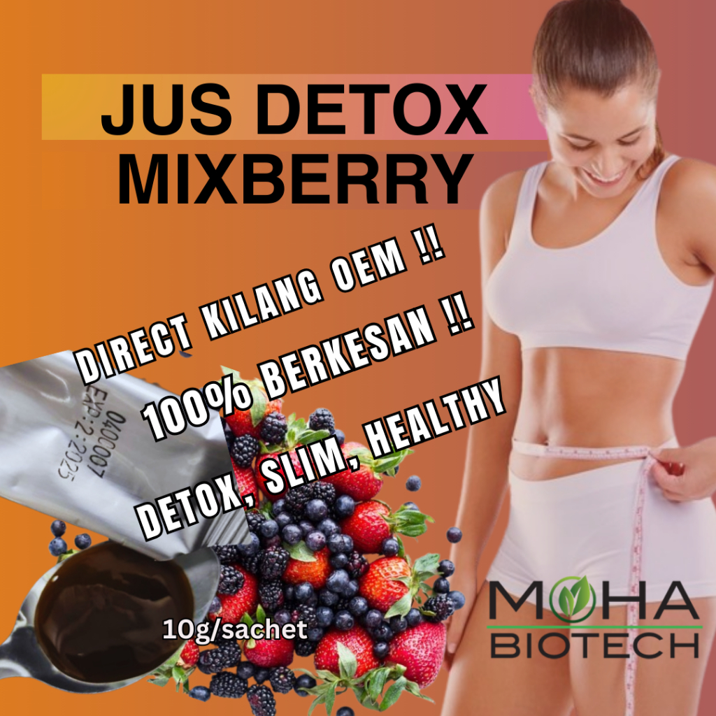 (OEM) Jus Detox Mixberry - slimming detox 10g per sachet - no white sugar