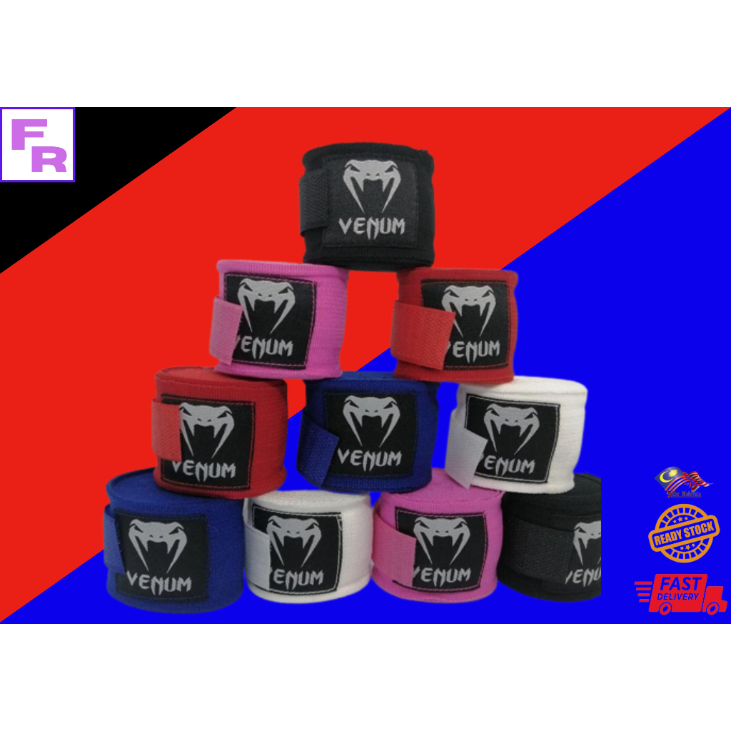 Shipping DailyREADY STOCK!! Venum Better Quality Elastic Boxing Hand Wraps 2pcs (pair) Muay Thai Wrap Handwrap MMA