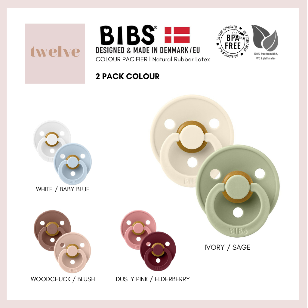 BIBS l Colour Latex Baby Pacifiers l 2 Pack