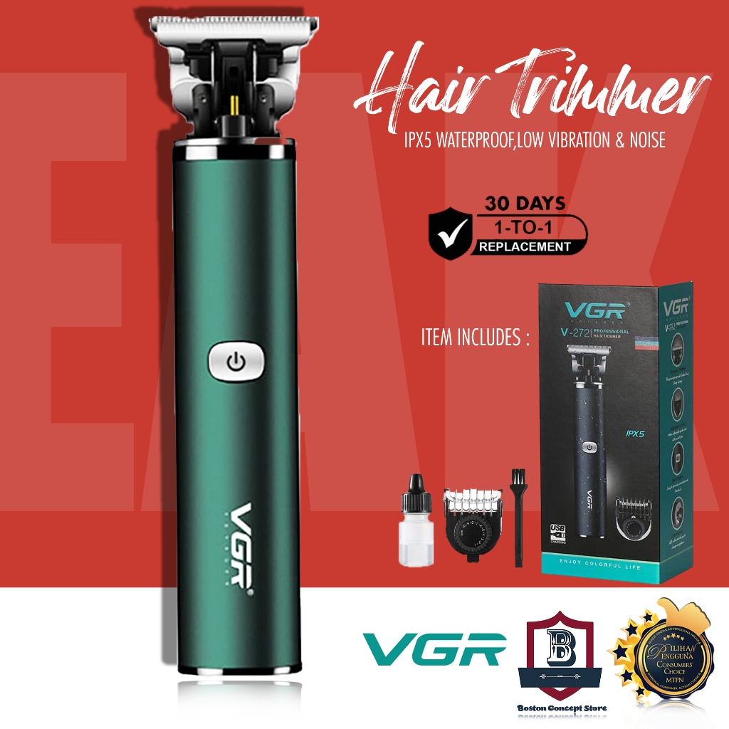 VGR V-272 Hair Clipper Waterproof Household Haircut USB Rechargeable Hair Salon Professional Electric Trimmer V272