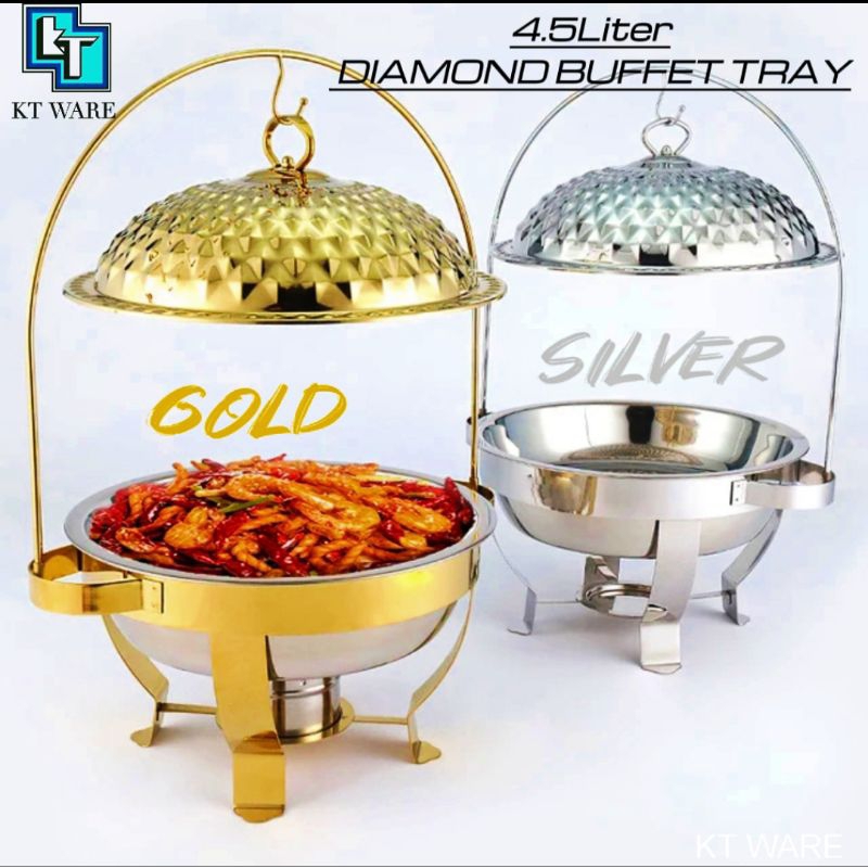 KT WARE 4.5 Liter  Hanged Chafer Hanging Chafing buffet tray Dish Crown Saudi Arabic Food Warmer Kenduri Gantung Jamuan