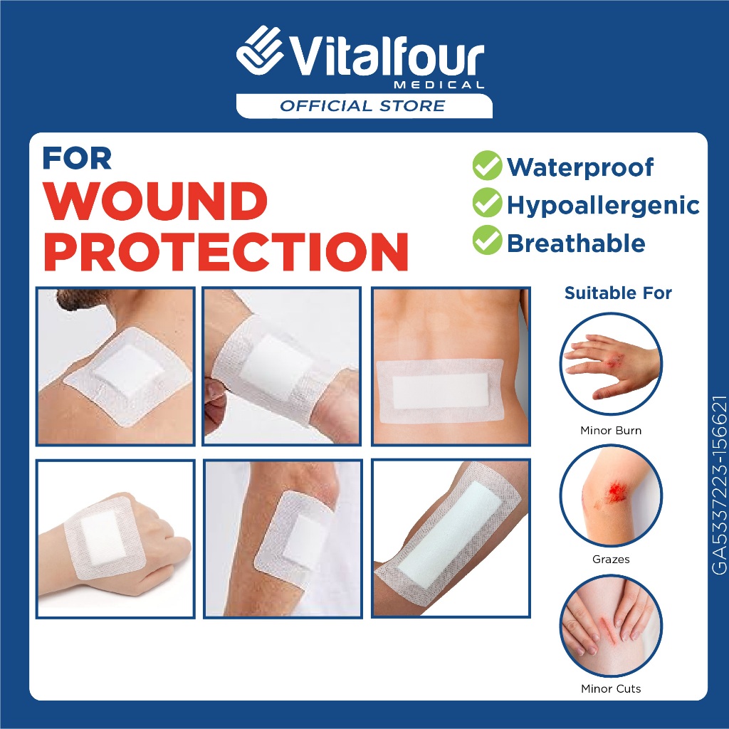 Vitalfour Island Dressing Island Wound Dressing Waterproof Non-Woven Adhesive with Absorbent Pad (Piece)