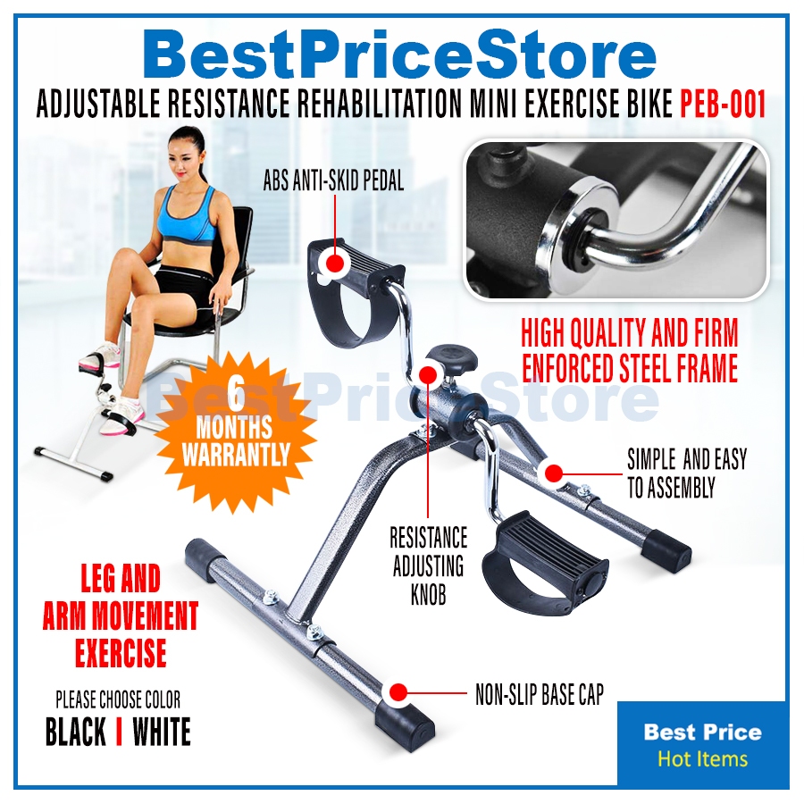 BPS Pharmacy Pedal Rehabilitation Bicycle Mini Exercise Bike Best Parent Gift Cardio Workout Basikal Urut PEB-001 BLACK