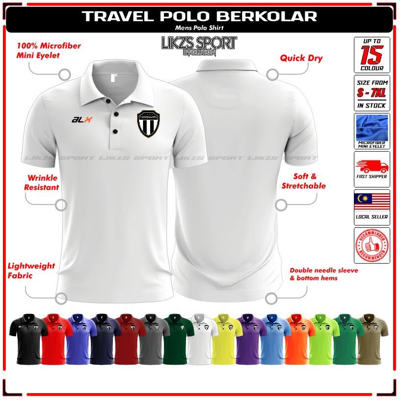 New Terengganu FC Travel Jersey DX1 Baju Berkolar Football Futsal Polo Official Team Wear Apparels Microfiber Player