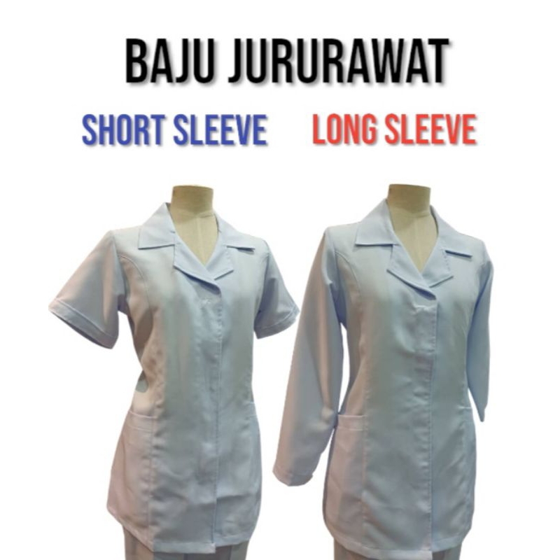 Uniform Jururawat Baju staff Nurse Perempuan Lengan Panjang
