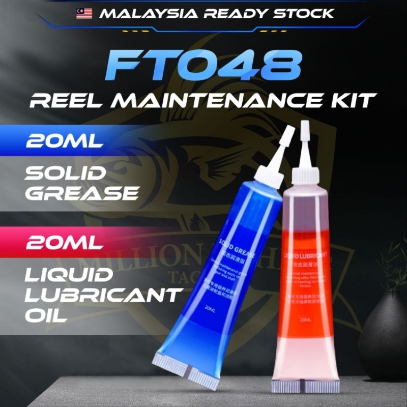 【FT048】Reel Maintenance Kit 20ml Solid Grease & Liquid Lubricant Oil Minyak Bearing Mesin Pancing Fishing Reel Protect