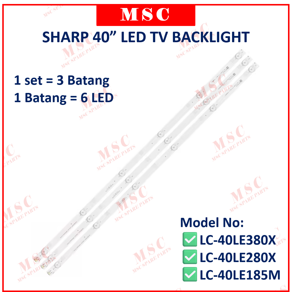 LC-40LE280X LC-40LE185M LC-40LE380X SHARP 40 INCH LED TV BACKLIGHT ( LAMPU TV ) 40LE280X 40LE185M LC-40LE280
