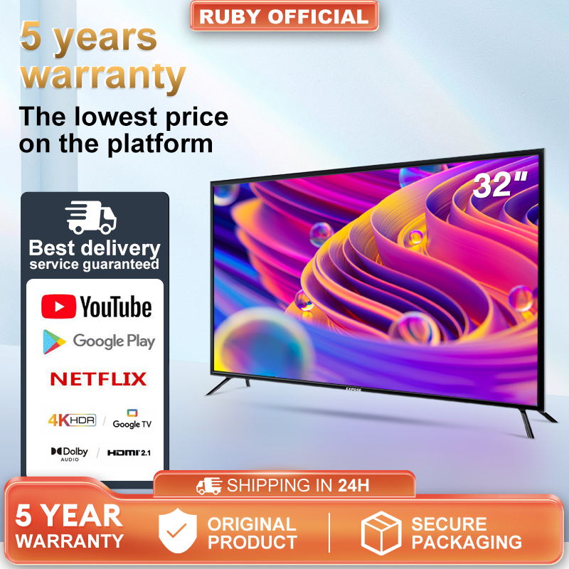 Smart TV 32 inch Android TV Murah 4K HD 43 Inch LED TV WiFi Netflix YouTube 5 year Warranty