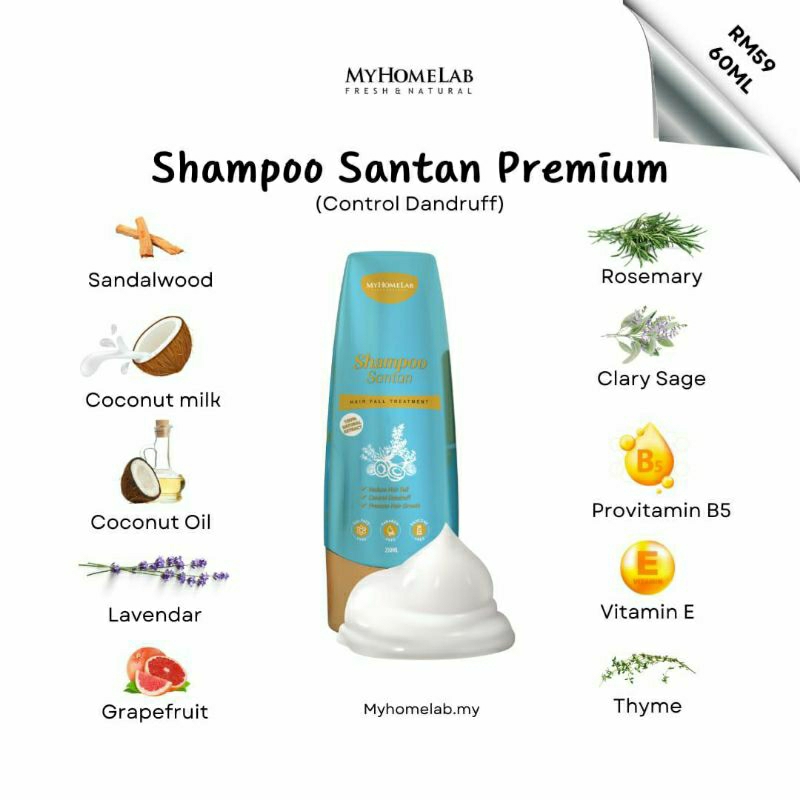 Shampoo santan My Home Lab(Beli combo hanya rm44.50 sebotol)