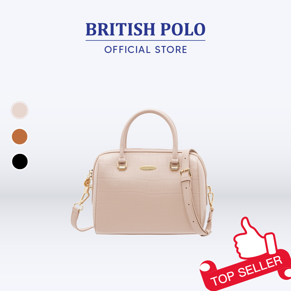 BRITISH POLO Norah Women PU Leather Top Handle Bag with Detachable Straps