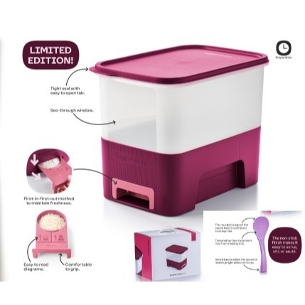 Tupperware RiceSmart Junior 5kg Rice Smart Dispenser Bekas Tong Beras Keeper(1pc)With Box